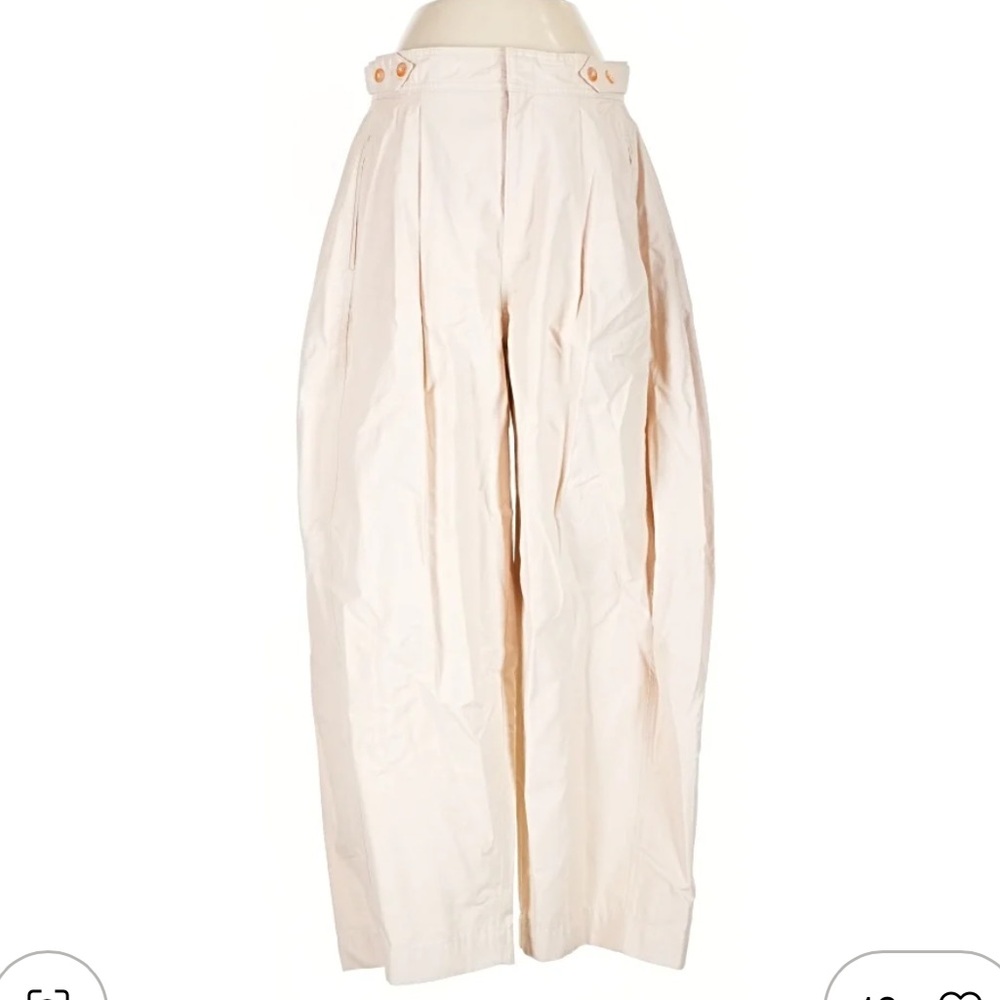 Maeve Anthropologie Pleated Barrel Pants Button 12 - Picture 6 of 7